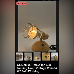 NWT Vintage GE Deluxe Tan Sun Lamp